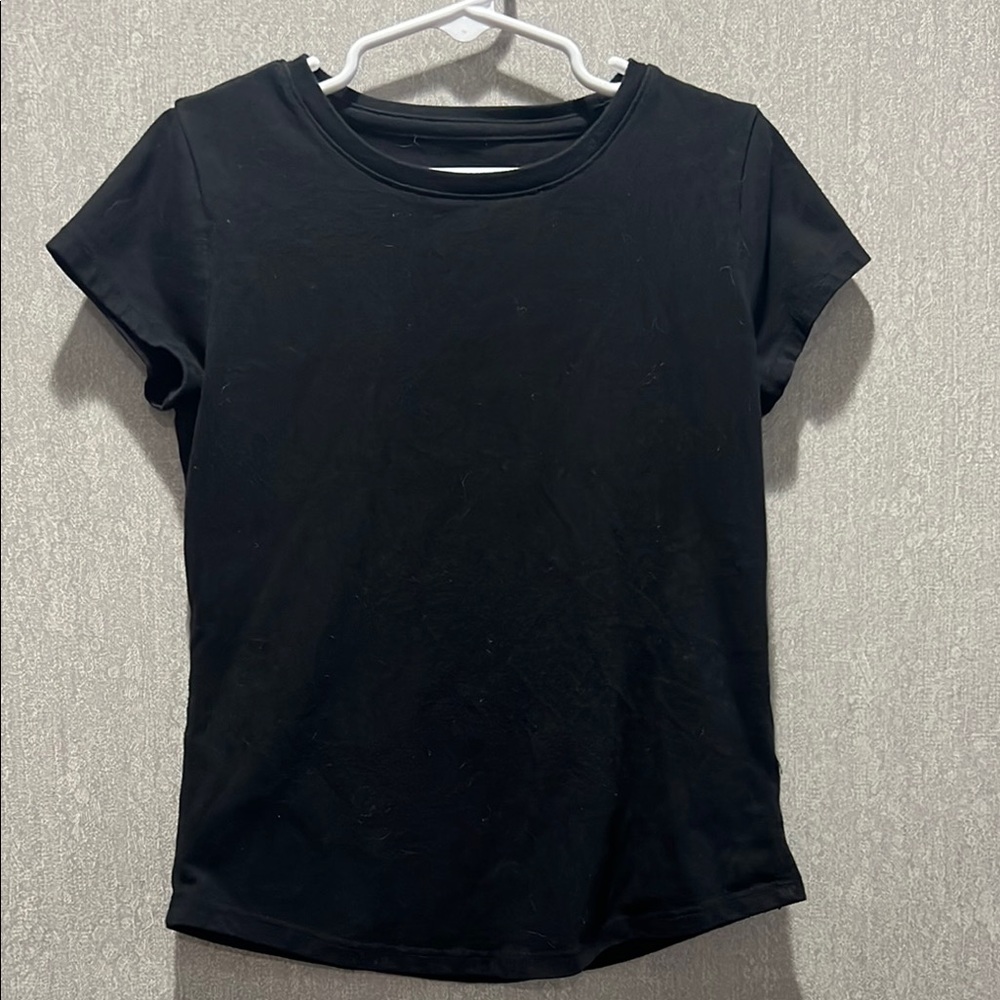 Fitted Black Cap Sleeve T-Shirt